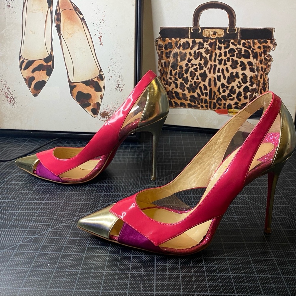 Christian Louboutin Galata 120CM multi color patent leather Heels Size EU 40 - Picture 3 of 12